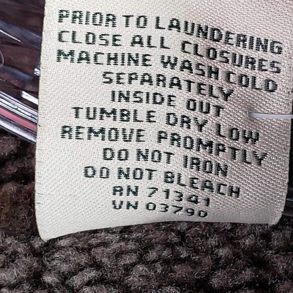 LL Bean Jacket Women’s Faux Suede Sherpa Lined Coat Brown Size Large L Button - Picture 9 of 9